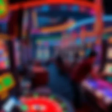 Crypto Casino Gaming in Mexico A lively scene of players enjoying games at a crypto casino in Mexico, showcasing colorful slot machines and gaming tables.
