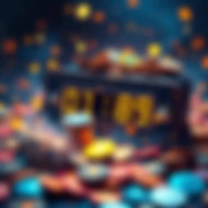 A digital wallet overflowing with cryptocurrency coins and a timer counting down to the bonus release.