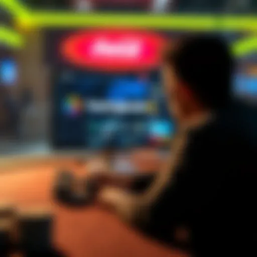 A person looking at a computer screen displaying TheOriginals.io, a crypto gambling site. Poker chips and digital currencies are on the table.