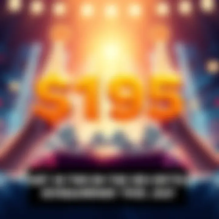 Graphic showing a $195 cryptocurrency giveaway with four winners receiving cash prizes.