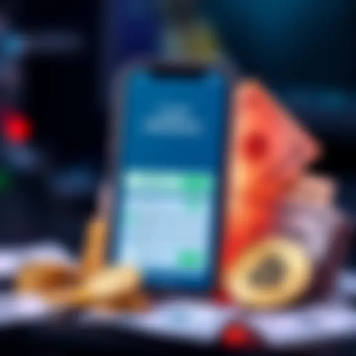 Crypto Wallet and Cash Withdrawal A smartphone displaying a crypto wallet app with a cash withdrawal option visible, alongside cash and cryptocurrency coins, illustrating quick access to funds.