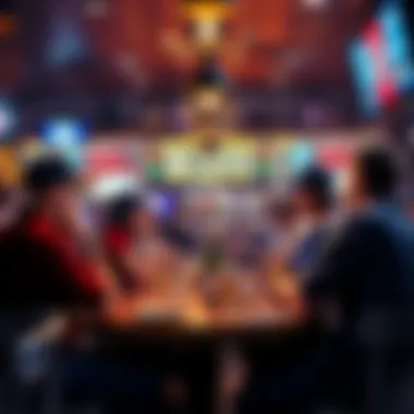 Cubs Betting Insights People discussing Cubs moneyline betting strategies and sharing parlay ideas at a sports bar