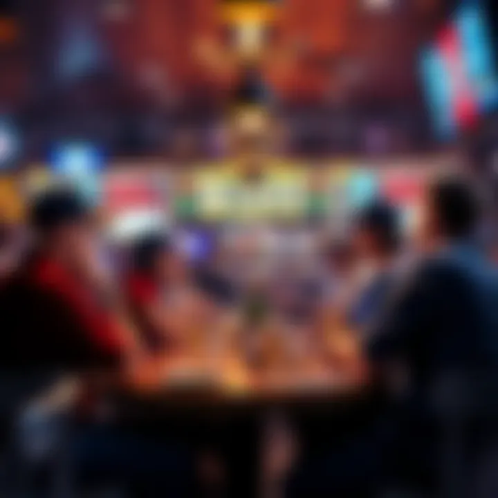 Cubs Betting Insights People discussing Cubs moneyline betting strategies and sharing parlay ideas at a sports bar