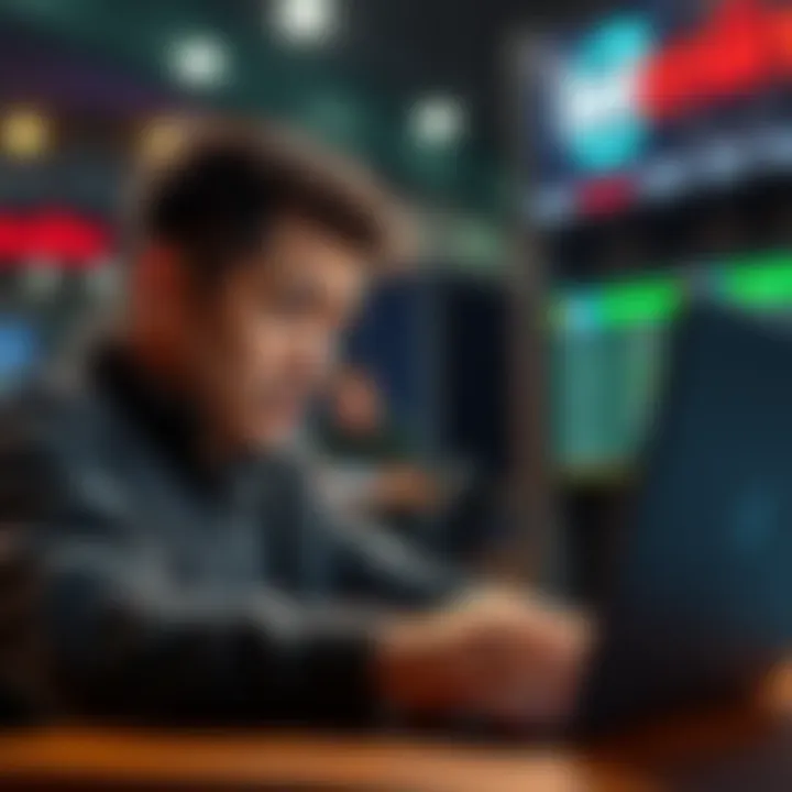Customer frustrated with Betonline A person looking upset while reviewing their online betting account on a laptop