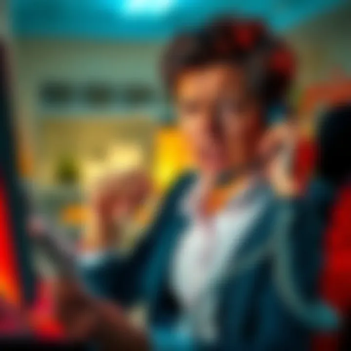 A frustrated customer on the phone with support, expressing dissatisfaction with rewards program issues