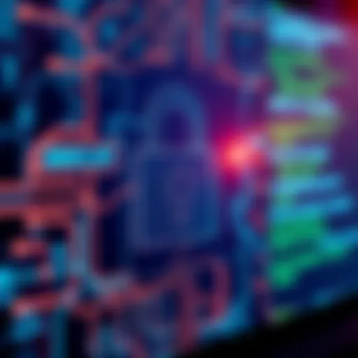 A close-up of a digital lock on a computer screen, symbolizing cybersecurity measures in 2026.