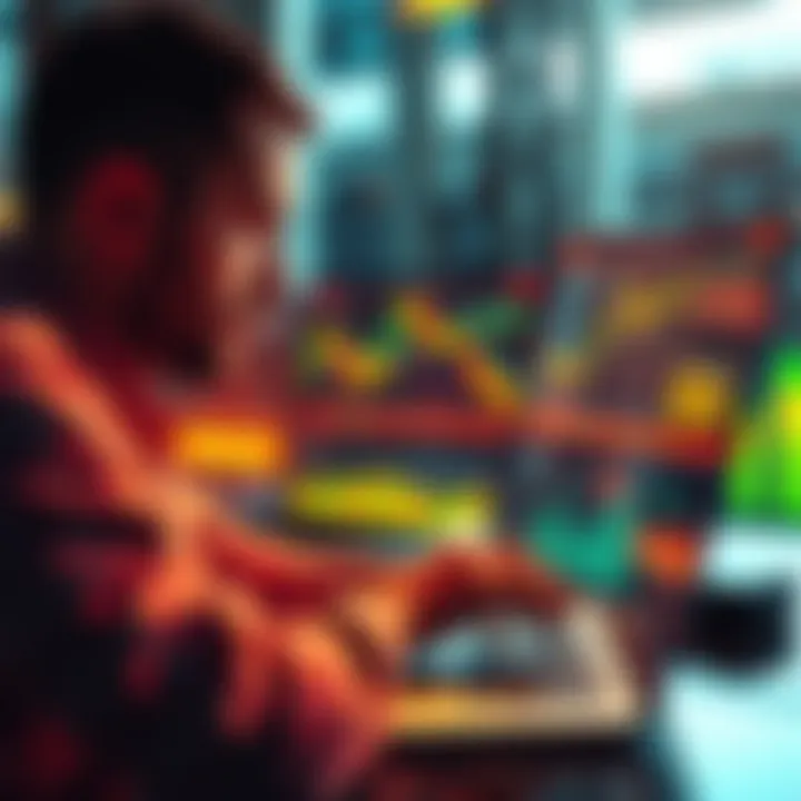 Daily Investments Winning Strategy A person analyzing investment charts and graphs with a laptop