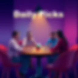 A group of people sitting around a table discussing their betting strategies and picking their favorites for the week ahead.