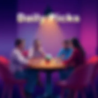 A group of people sitting around a table discussing their betting strategies and picking their favorites for the week ahead.