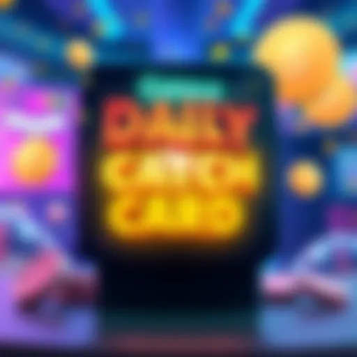 A vibrant scratch card showcasing colorful prizes and playful graphics at Coinz.us