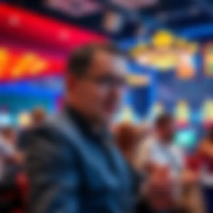 Daniel, known as DemDan, engaging with people during an AMA session about online casinos, with a backdrop of casino elements