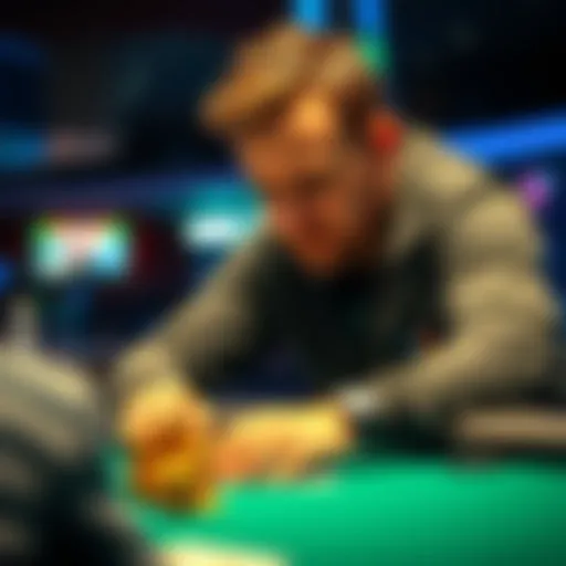 Daniel Negreanu concentrating at a poker table, showcasing his skills in reading opponents and managing cards.