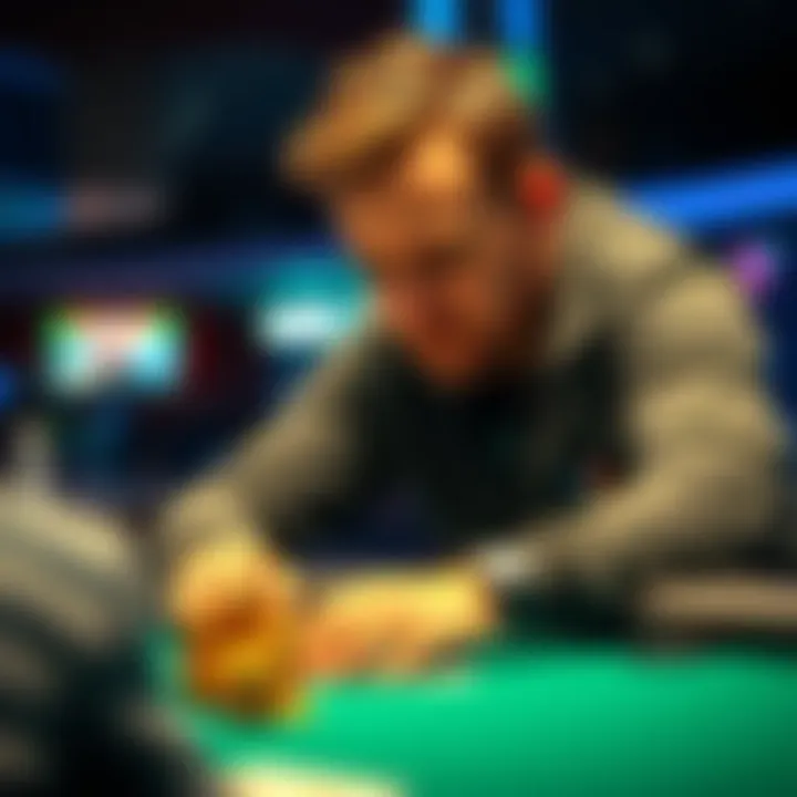 Daniel Negreanu concentrating at a poker table, showcasing his skills in reading opponents and managing cards.