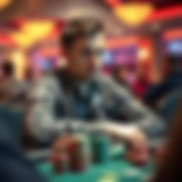 David Peters in a poker tournament David Peters looks concerned while sitting at a poker table, with stacks of chips in front of him during a high-stakes tournament.