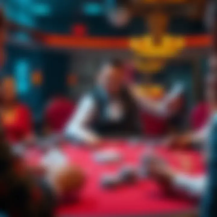 A poker dealer throwing cards too high, revealing hole cards to players at the table