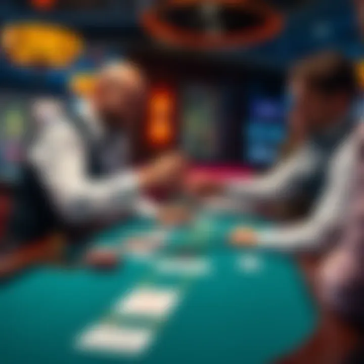 A player tips a dealer at a blackjack table, showing their support while playing a game.