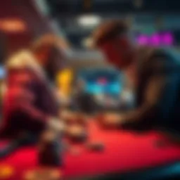 A dealer and a player are in an intense face-off during a $20 tournament after an argument, showing high emotions at the table.