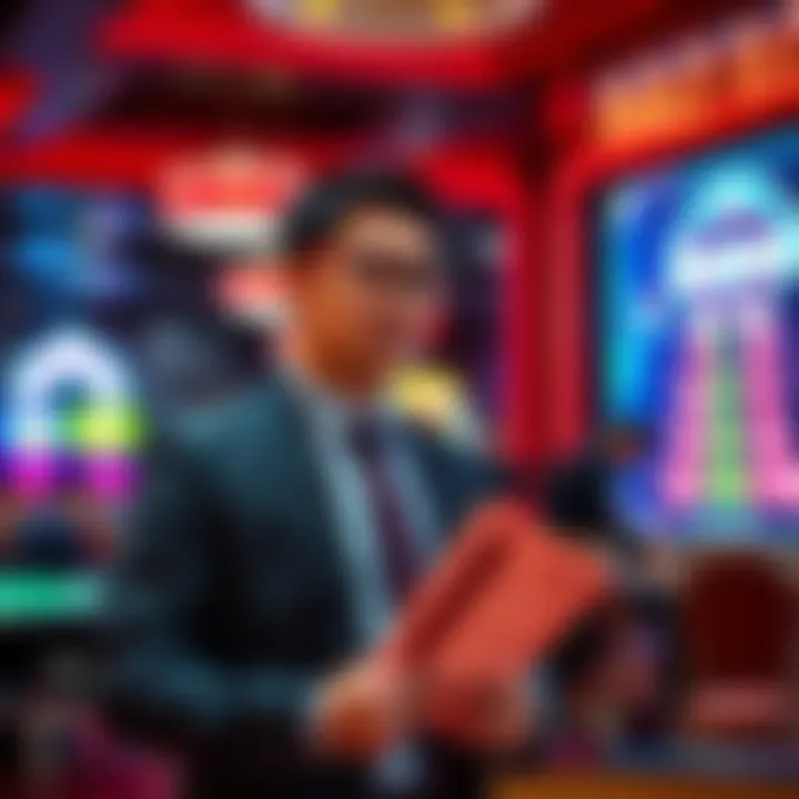 Dealer School Interview Tips A professional setting showing a candidate preparing for a dealer school interview at a casino, dressed in business attire with a resume in hand.