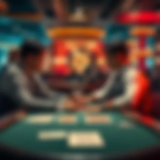 A dealer interacting with advantage players at a casino table, highlighting the dynamics between them during a game.