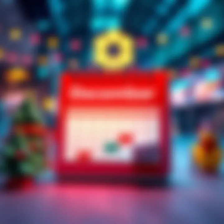 A colorful calendar showing a schedule of events for December 2025 with activities highlighted