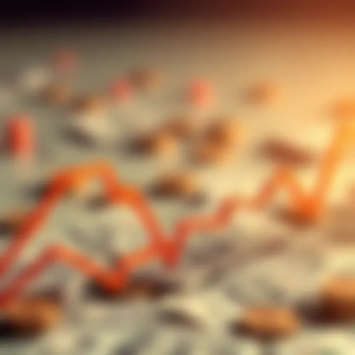 A graph showing a downward trend in withdrawal activity over time, with dollar signs to represent money.