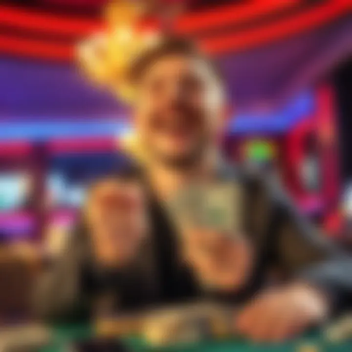 Degen Dalt smiling with a stack of cash after winning $100,000 on a Blackjack sidebet