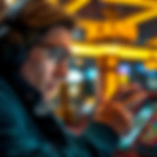 Delayed Withdrawal at Crown Coin Casino A person looking at their phone with a concerned expression, checking for updates on a delayed withdrawal from Crown Coin Casino to Skrill.