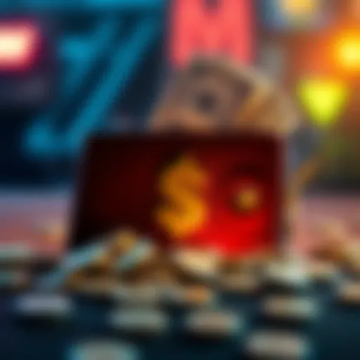 A graphic showing a wallet with cash and bonus symbols, representing deposit bonuses in gaming.