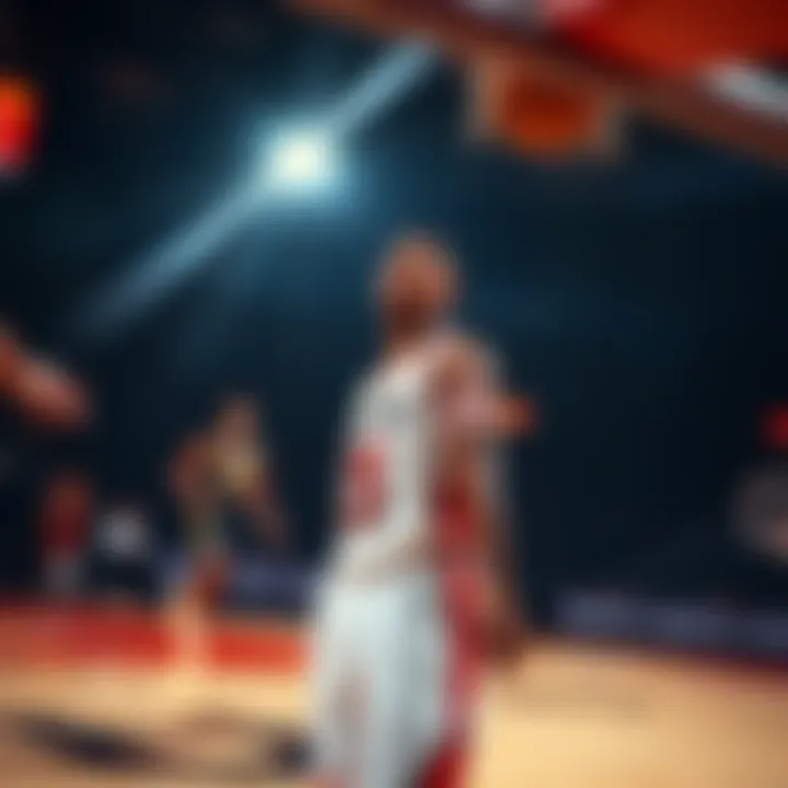 Derrick White on the basketball court looking towards the ball, showing hesitation to jump for a rebound