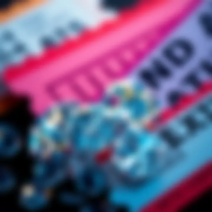 Diamonds and Tickets Together A close-up of sparkling diamonds next to colorful event tickets, symbolizing their significance in experiences and celebrations.