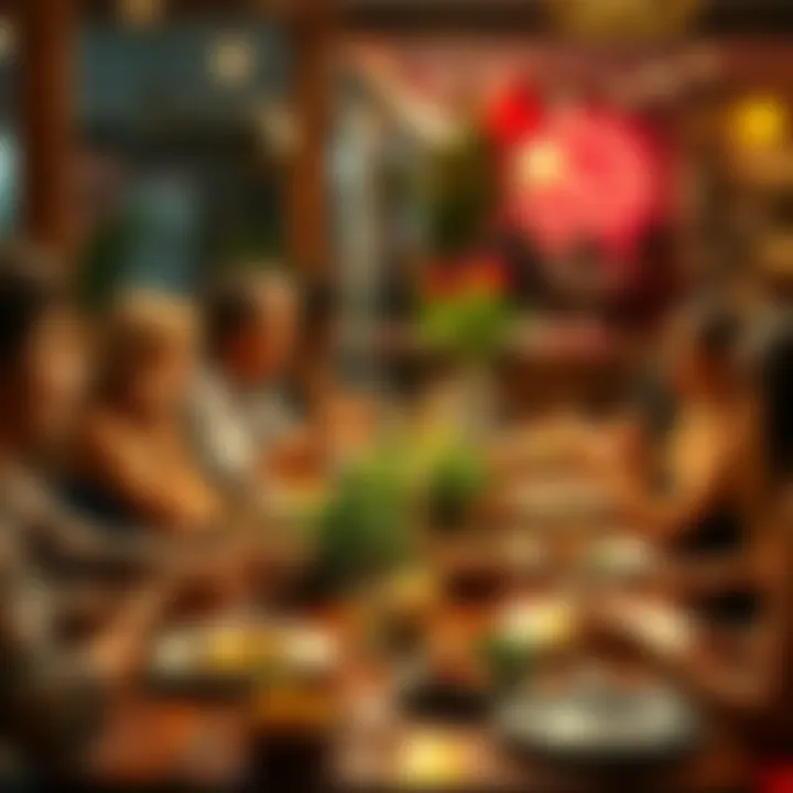 Group of people enjoying a meal together during Dinner Tuesdays event