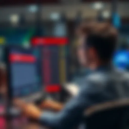 A person sitting at a computer showing a betting screen with a look of disappointment and despair after losing money