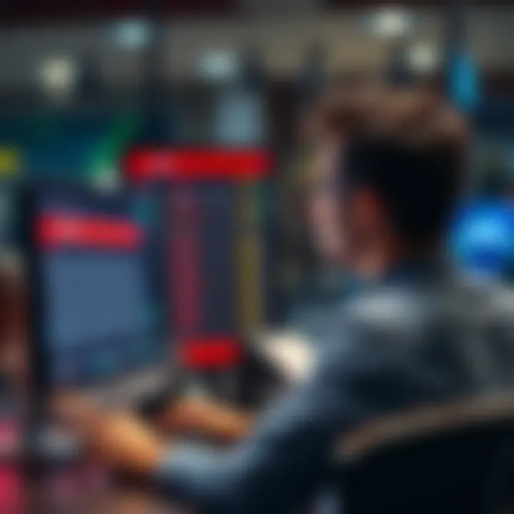 A person sitting at a computer showing a betting screen with a look of disappointment and despair after losing money