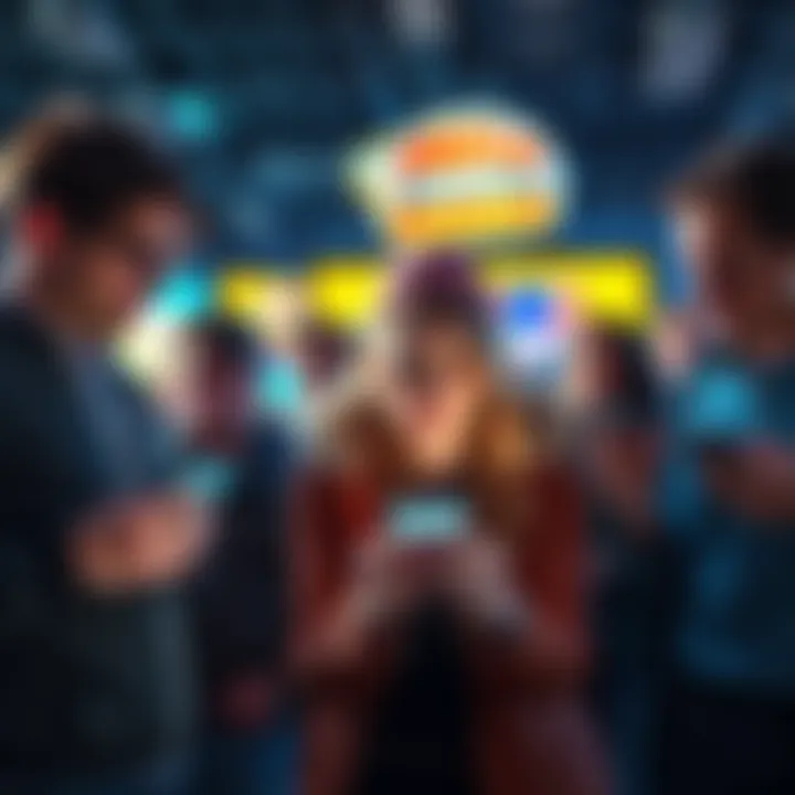 Group of people looking frustrated while checking Mega Millions jackpot results on their phones