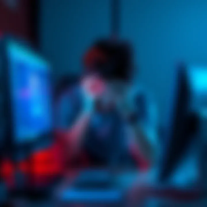 A frustrated user shutting down their account on a computer, reflecting dissatisfaction with Stake's monthly rewards.