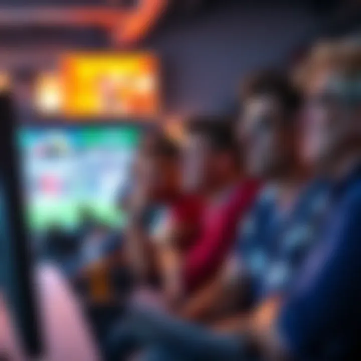 A group of frustrated sports fans react while watching a game on TV, showing disappointment over player performance.