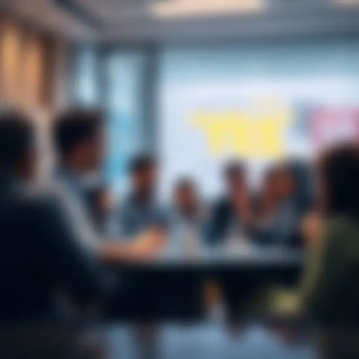 Discussion on Respect Culture A group of people in a meeting showing respect and hierarchy, with one person saying 'Yes Sir' to a leader.