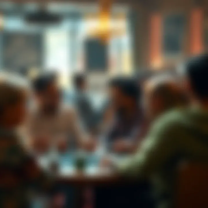 A group of people engaged in a lively discussion, expressing their views on trust and mistakes in card playing, with some showing support for Robi's innocence.