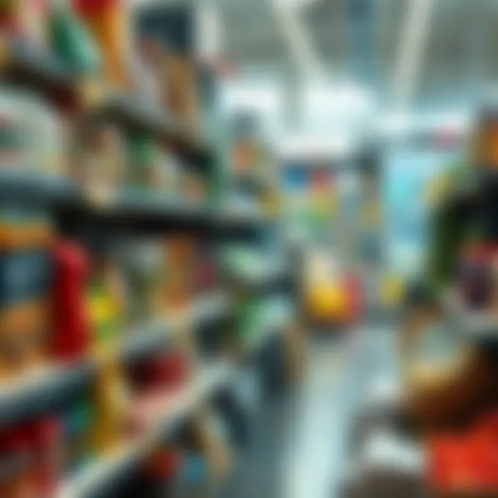 A variety of products and services displayed on shelves, showcasing options available in today's market.