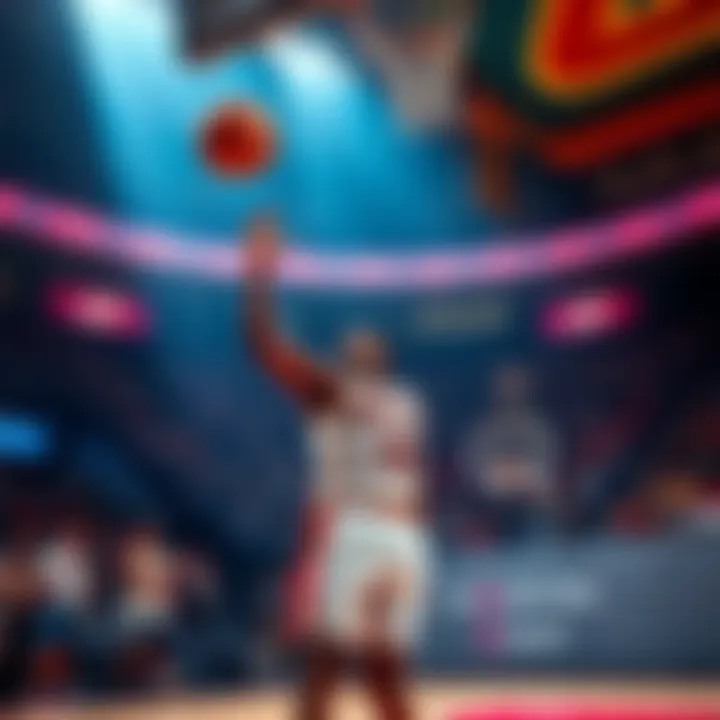 DK shoots the basketball during the last moments of the game, with fans reacting in the background.