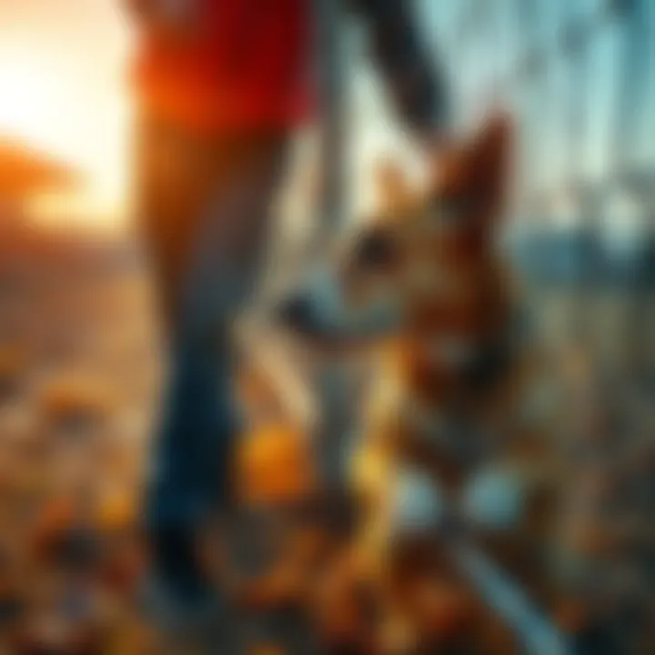 A person helping a dog stuck in a fence, showcasing the spirit of rescue in the underdog culture.