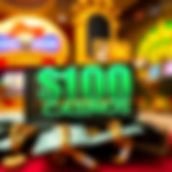 Dogg House Casino Bonus Offer Graphic showing a $100 bonus and cash symbols associated with Dogg House Casino