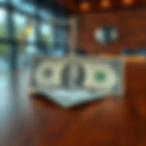 A one dollar bill placed on a wooden table, symbolizing investment and profit potential.
