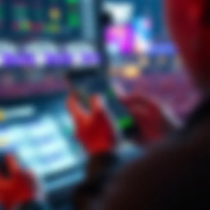 A person using a smartphone to place a bet on Draft Kings, showing the app interface with various betting options visible.