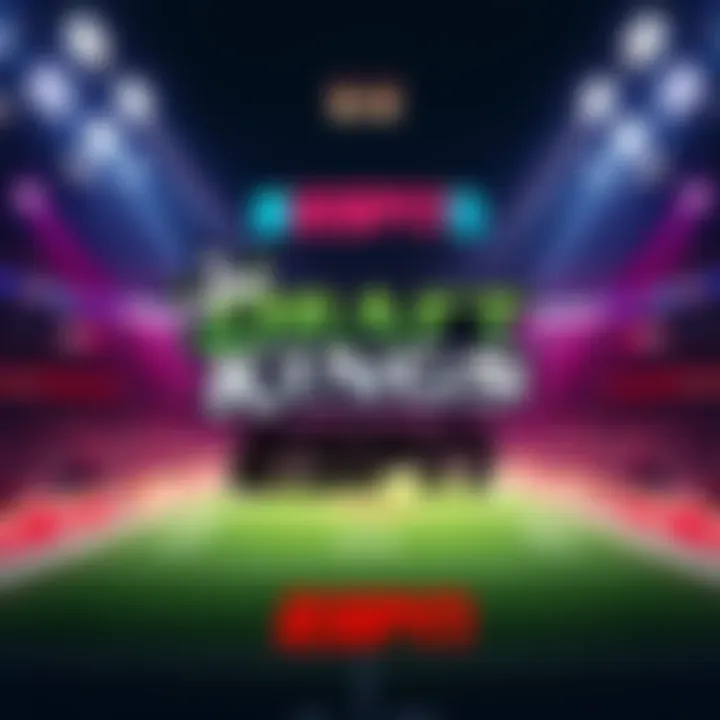 DraftKings and ESPN Partnership DraftKings logo with ESPN branding in a sports setting