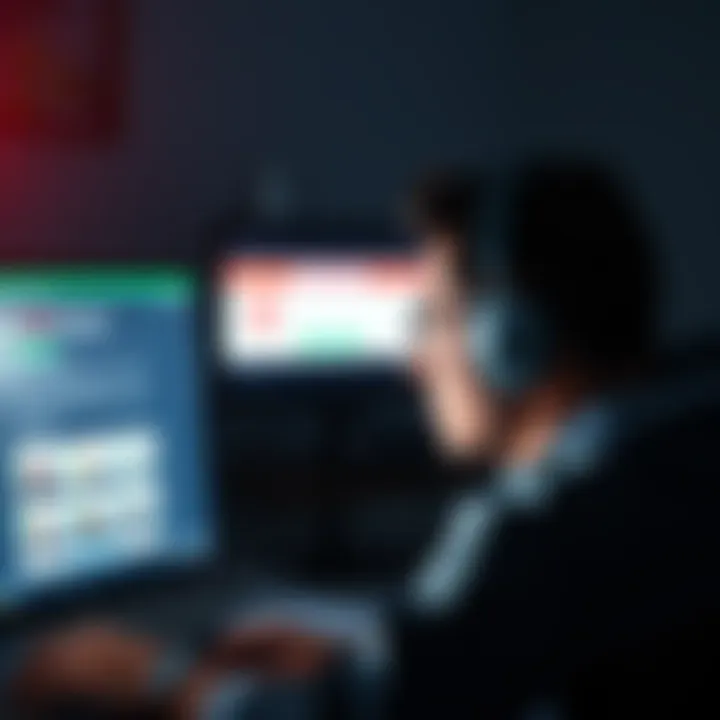 A person frustrated with a locked DraftKings account, looking at a computer screen displaying a restriction message.