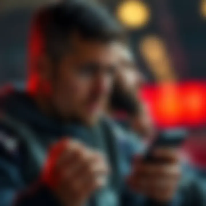 DraftKings player waiting for payout A DraftKings player looking at a phone with a concerned expression as they wait for their winnings to be processed due to state regulations