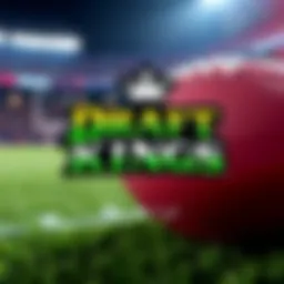 A DraftKings logo with a football background, suggesting a Super Bowl win for New England, highlighting sports betting excitement.
