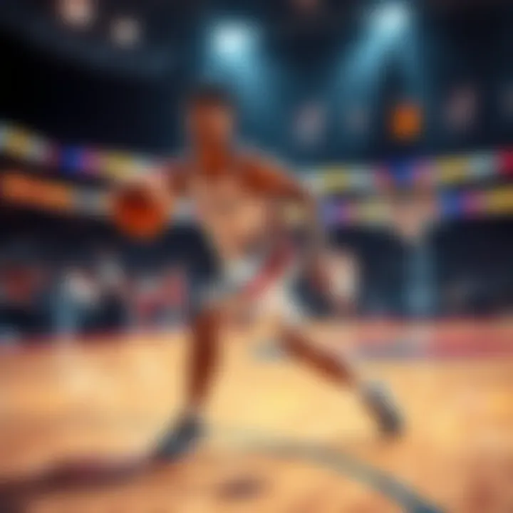 Basketball player in action Dylan Harper playing basketball on the court, showcasing his skills during a game