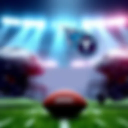 A football field with Philadelphia Eagles and Tennessee Titans logos, showcasing a matchup between the two teams, with bettors discussing the odds.